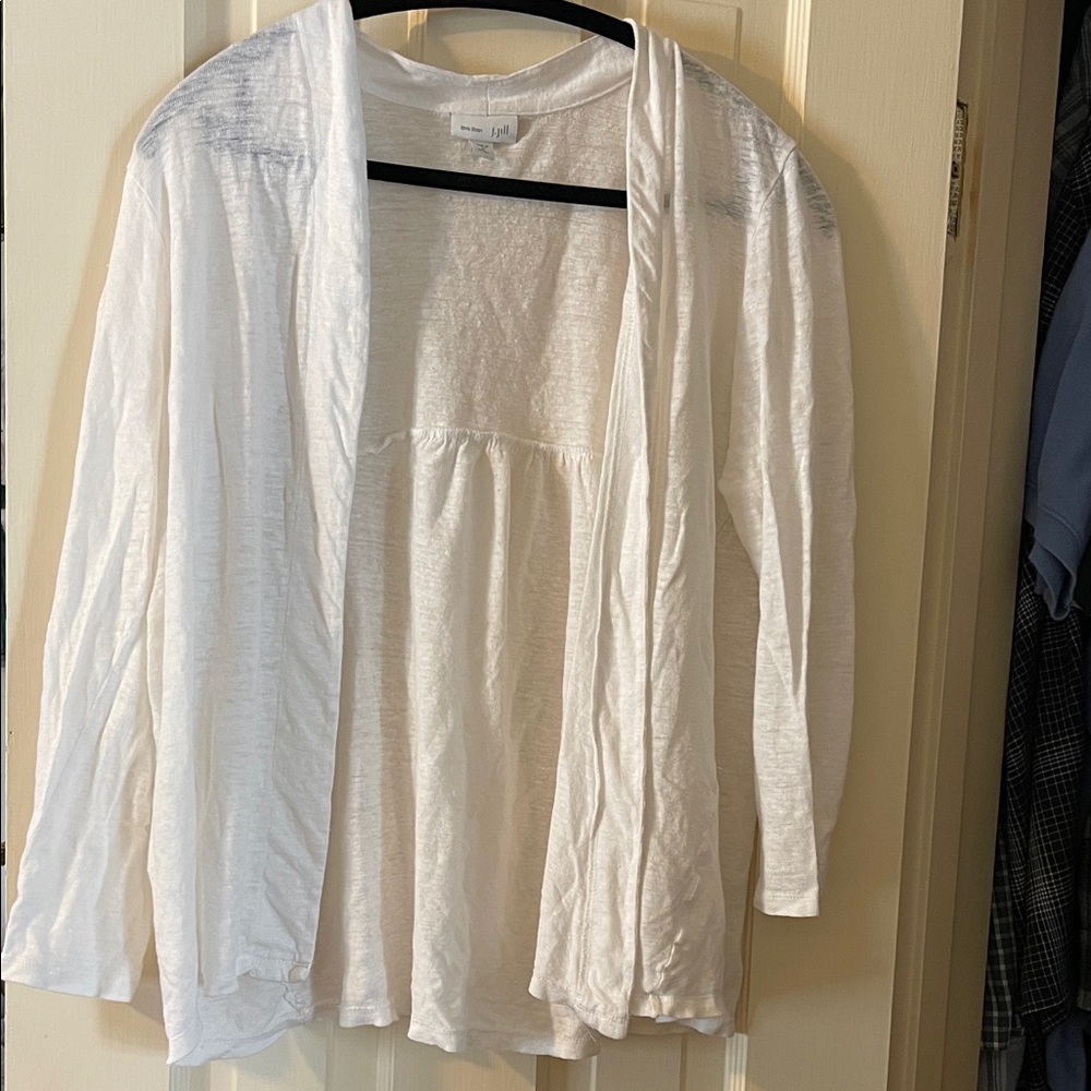 J. Jill Cream Linen Cardigan